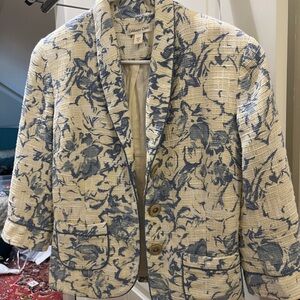 Coldwater creek ladies blue and white Blazer